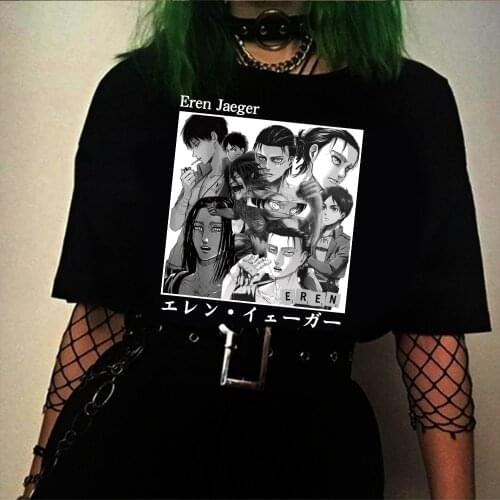 Attack on Titan T Shirt Men Anime Manga Eren Yeager Tee Shirt Short Sleeve Summer T-shirt Clothing Unisex