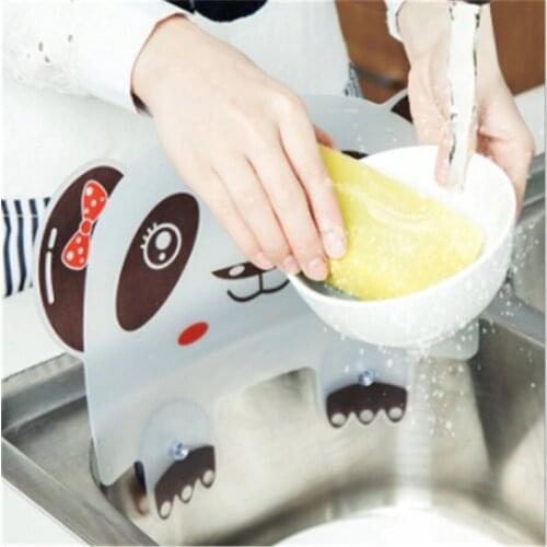 Kitchen Anti Seepage Baffle Cute Panda Shape Water Splash Baffle Practical Suction Cup Wash Basin Sink Board Gadget