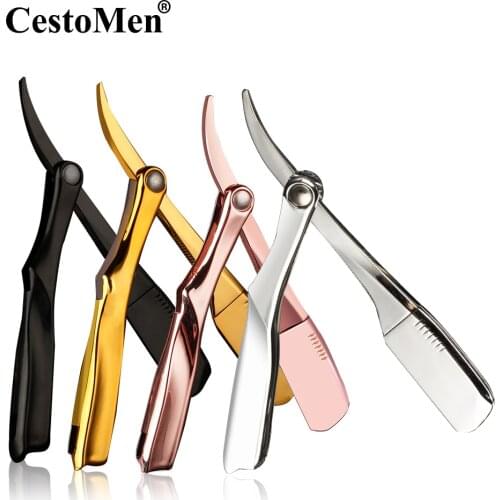 Professinlal Mens Shaving Tool Barber Beard Haircut Razor Holder Straight Razor Holder Facial Cleaning Tools For Hairdresser