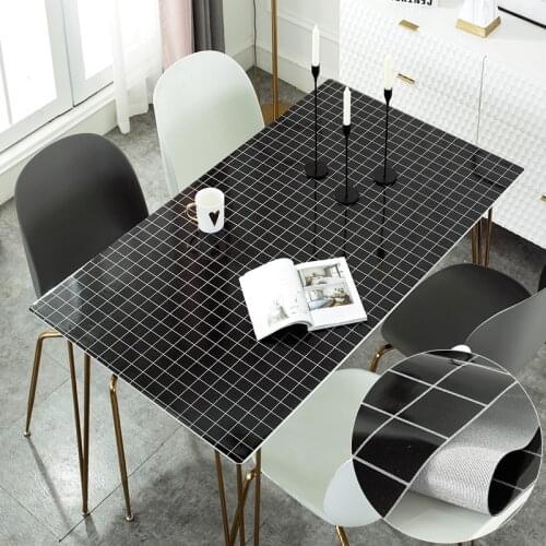 Rectangular vinyl waterproof tablecloth Lattice Heat resistant oilproof table mat customize party table deco protector cover