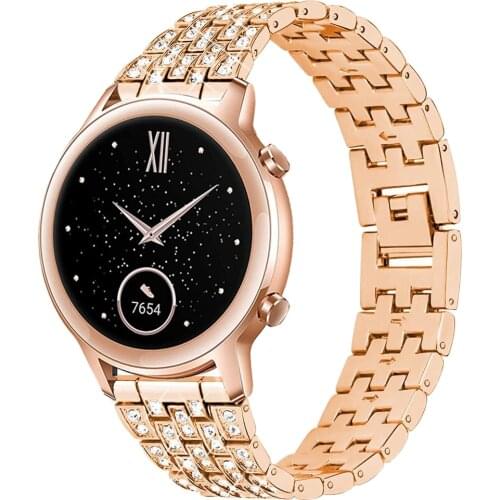 Women Diamond Strap for HONOR Magic 2 42mm 46mm Watch Stainless Steel Band for Honor Watch ES GS Pro Bracelet Metal Belt 20 22mm