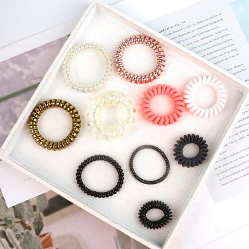 High Quanlity Fabric Elastic Hair Rubber Band For Girl Telephone Wire Line Neon Color Hair Tie Scrunchy Ponytail Accessories