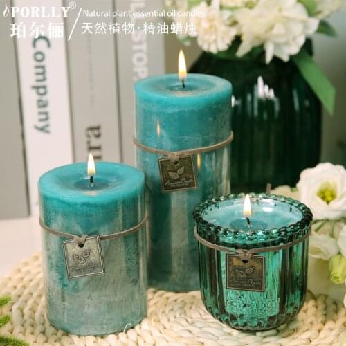 Luxury Smokeless Candle Pillar Romantic Soy Aromatherapy Creative Candle Handmade Wedding Candela Profumata Home Decor DE50LZ