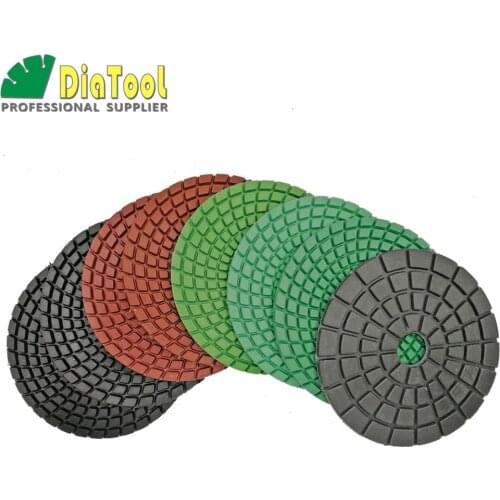 SHDIATOOL 8pcs/set Diameter 4"/100mm Professional Diamond Wet Polishing Pads Marble Granite Sanding Discs Stone Polishing Disc