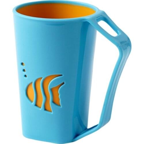 Modern Minimalist Couple Bathroom Tumbler Cup with Handle for Brushing Rinse Toothbrush Holder Household Washing Mug