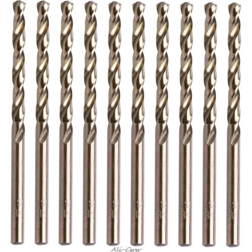 10Pcs 1-5mm M35 Round Shank HSS-Co Cobalt Twist Drill Spiral Drill Bit