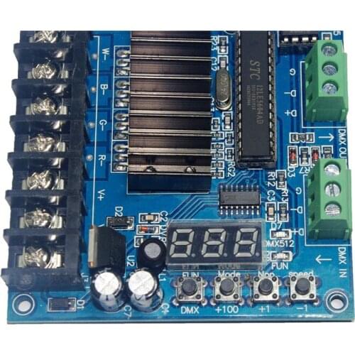 3CH led DMX512 decoder DC5V-24V 3CH*8A max DMX decoder DMX512 3P led controller Digital tube display 7.8KHZ Refresh frequency