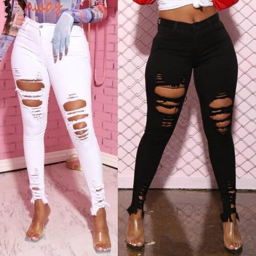 In Stock ! Women Elastic Jean Sexy High Waist Slim Push Up Seamless Pencil Pants Denim Casual Pants Pocket Pants Push Up Trouser