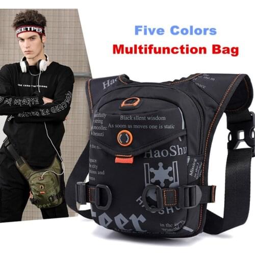 Men Waterproof Nylon Drop Leg Bag Thigh Hip Bum Belt Fanny Pack Waist Military Travel Riding Motorcycle Cross Body Shoulder Bags