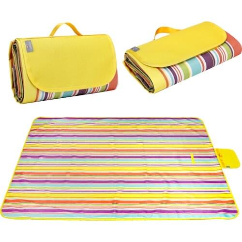 195X200cm Folding Picnic Blanket Moisture-proof Lattice Large Picnic Mat 600D oxford cloth Outdoor camping Beach Picnic Blankets