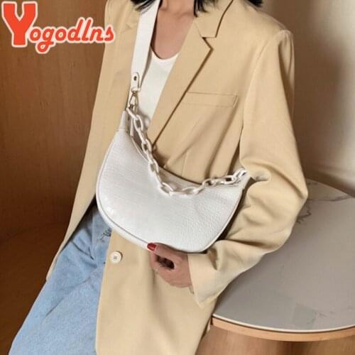 Yogodlns Stone Pattern Crossbody Bag For Women PU Leather Shoudler Bags FashionMessenger Bag Lady Half-moon Handbags Purse Bolsa