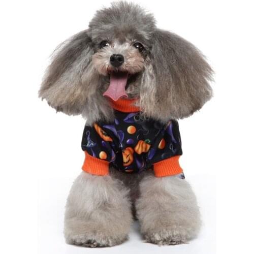 Winter Halloween Cartoon Print Warm Dog Coat Jumpsuit Thicken Pet for French Bulldog Teddy Hoodie Costume Pets Ropa Perro