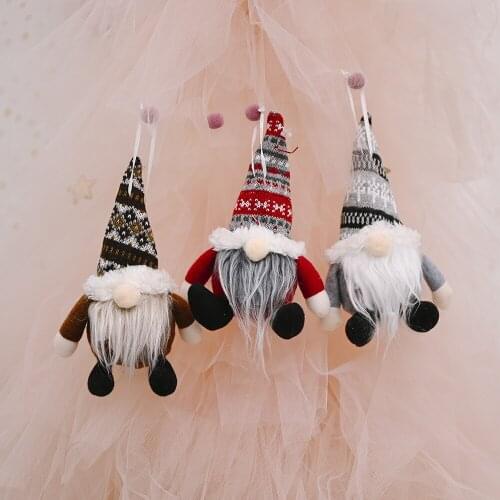 1Pcs Lovely Doll Santa Claus Snowman Christmas Tree Pendants Hanging Ornaments Xmas Decor Home Party Decoration New Year 2021
