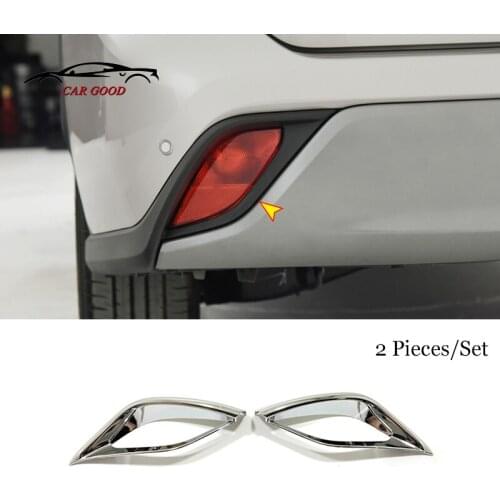 For Toyota Highlander 2022 2021 Exterior Accessories ABS Chrome Car Rear fog lampshade Cover frame Trim Styling 2 PCS