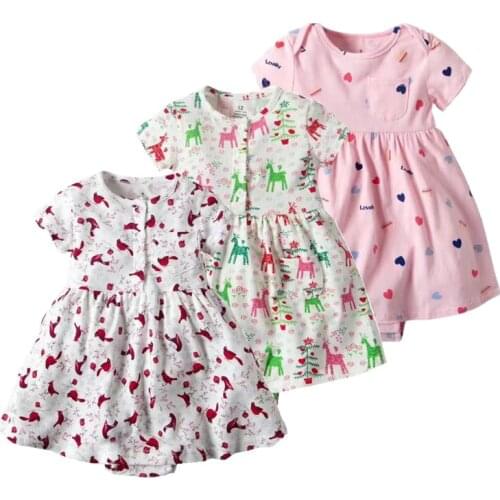 2019 summer clothes for girls pink baby clothing nice green baby dress 0-24M cotton infant newborn clothes roupa infantil XHQ