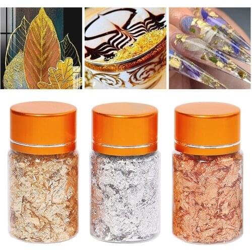 3jar/set 3g*3pcs Chunkey Rose Gold Patch Nail Imitation gold foil sticker nail art French manicure decorations Sliver Foils