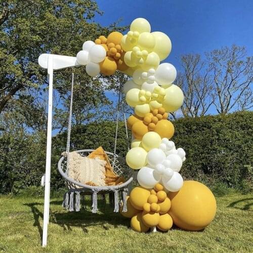94pcs Birthday Balloons Arches Garland Kit White Lemon Yellow Latex Ballon For Kids Baby Shower Party Wedding Decoration Globos