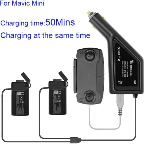 3-In-1 Battery Car Charger For DJI Mavic Mini Fast Charging in Drone Battery Chargers Transport Outdoor Portable