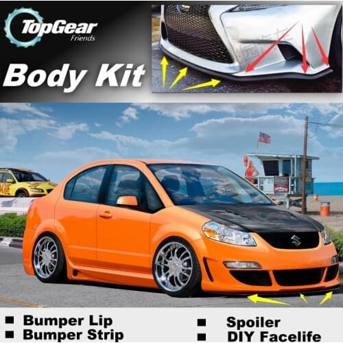 Bumper Lip Deflector Lips For Suzuki SX4 SX-4 SX 4 Neo Baleno Front Spoiler Skirt For TopGear Car Tuning View / Body Kit / Strip