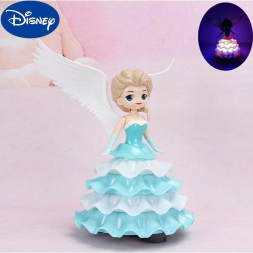 Disney Princess Electric Rotating Dancing Robot Anime Figure Frozen 2 Snow White Light Music Toy Girls Birthday Surprise Gifts