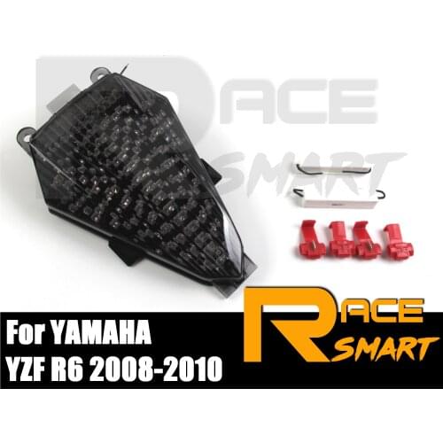 For YAMAHA YZFR6 2008 2009 2010 E-Mark Motorcycle LED Turn Signals Brake Light Tail Light Taillight YZF R6 YZF-R6 YZFR-6 Clear