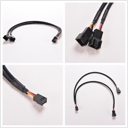 Cable Adapter PC Computer Case Fan Connect Wire Splitter Convert 1Pcs 3Pin Female Y-Splitter to Dual 3 Pin Male Mainboard Power