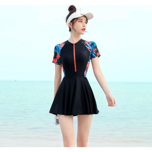 Summer Ladies Swimsuit Professional One Pieces Printing Fashion Chest Gathered Self-Cultivation Cover Belly Slimming Swimwear