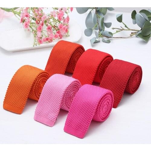 Linbaiway 5.7cm Solid Mens Suits Knit Tie Polyester Knitting Necktie for Man Wedding Party Tuxedo Casual Skinny Tie Custom LOGO