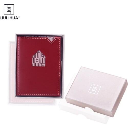 LIULIHUA Fashion 3 Fold Leather Mini Card Holder with Stainless Steel Buckle Exentri Similar Purse Unique Custom Travel Wallet