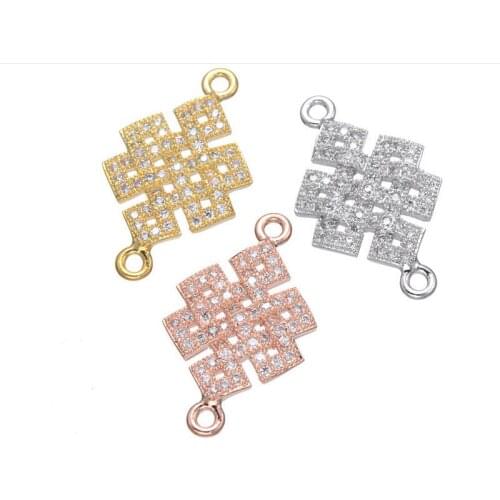 One piece popular micro pave CZ diy copper jewelry connector findings mp034