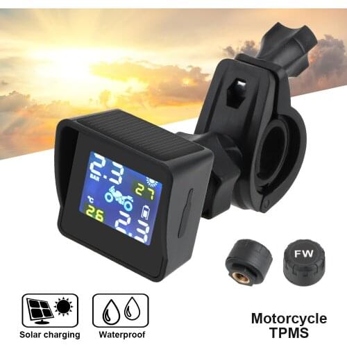 Motorcycle TPMS Moto Tire Pressure Tyre Temperature Monitoring Alarm System Tyre Accessories LCD Display