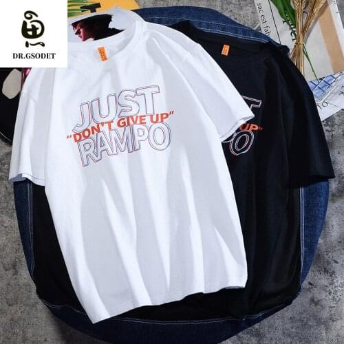 GSODET Mens T-Shirt Cotton Ins Printing Loose Simple Casual Couple Short-Sleeved Men and Women Oversize Tops