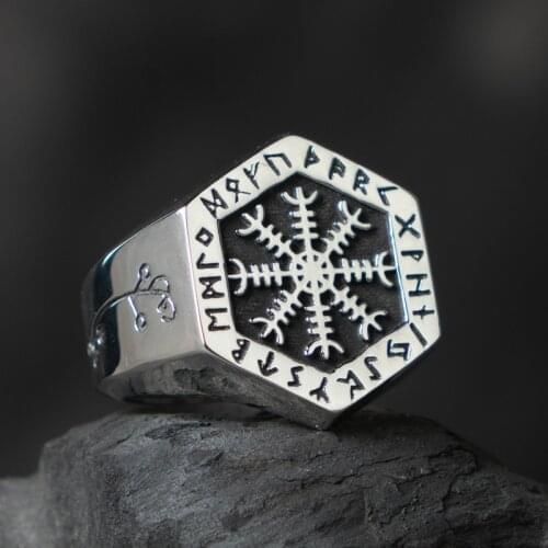 Nordic Valknut Viking rings for man Vintage stainless steel fashion jewelry