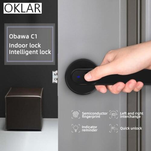 OKLAR Biometric Fingerprint Door Lock Safe Home Semiconductor Sensitive Office Smart Electronic AntiTheft Indoor lock Durable