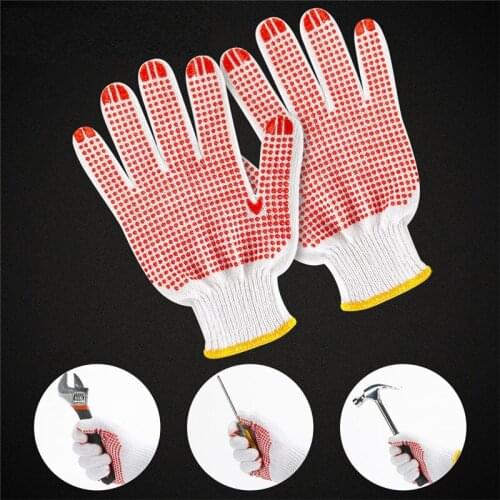 12Pairs hand gloves Garden work Cotton Glove Labor Insurance Non-slip Wear-resistant Protection easy clean Woodworking gloves