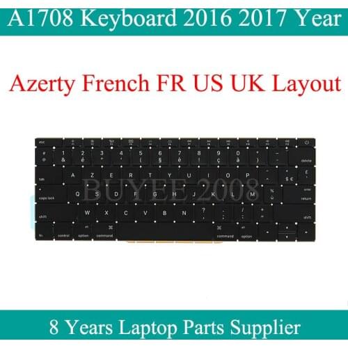 Origianl Laptop A1708 Keyboard For Macbook Pro 13.3" Azerty FR US UK Layout A1708 French Keyboard Replacement Late 2016 Mid 2017