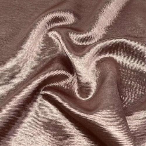 NEW135 Crinkle Cloth Silk Linen-Metallic Pink Luxury Ripple Custom Fabric Linen Illuminant Fabric Suit Pants Skirt Clothing DIY
