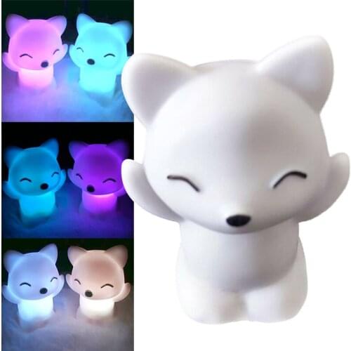 Lovely Foxes Shape LED Night Light Lamp 7 Changing Colors Energy Saving Decorations SCIE999