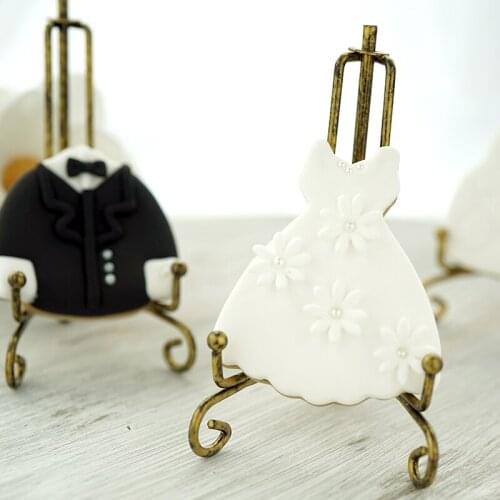 Vintage cookies stand bronze color dessert display holder 10cm cake tool easel decoration for wedding party bakeware dinner &bar