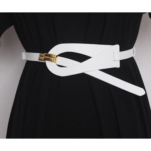 Womens Runway Fashion Genuine Leather Cummerbunds Female Dress Corsets Waistband Belts Decoration Wide Belt TB1995