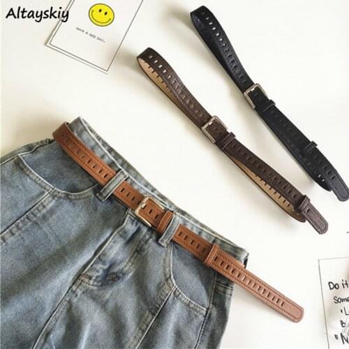 Belts Women New Korean Version Retro Round Buckle Students Casual Simple All-match 2020 Womens Harajuku Streetwear Accessories