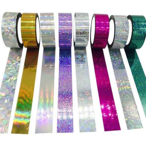 10m Reflective Colorful Laser tape Stickers Office Tapes Desks Chairs Corner Beautification Decoration Handmade Packaging Tools