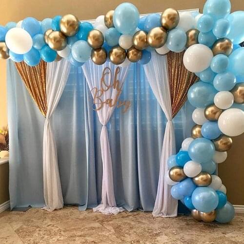 103pcs/lot blue Balloons birthday Garland Kit White Gold Balloons Baby Shower Boy Birthday Balloons Party Decorations