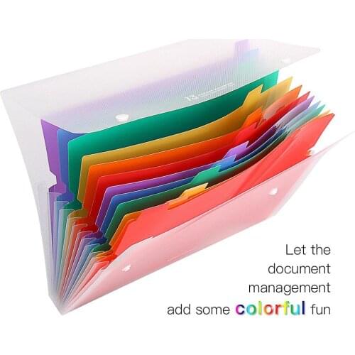 13 Pockets Portable A4 Expanding Folders with Double Buttons for Student