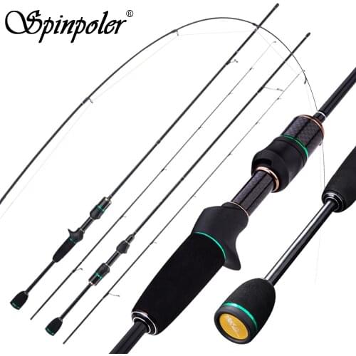 Spinpoler 2 Pack Light Spin Spinning Rod 0.5-8g lure weight with EVA handle and Carbon Composite Pole 1.5m 1.68m Super Soft Rods