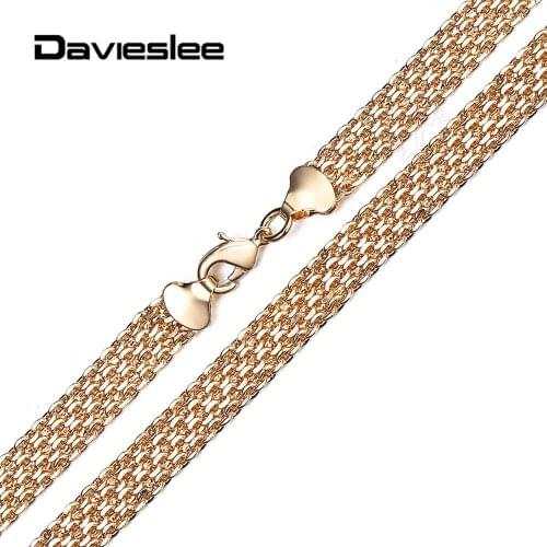 2019 585 Rose Gold Necklaces for Men Women 10mm Big Double Weaving Rolo Cable Curb Link Chain 50cm 60cm Jewelry Gifts DCN19