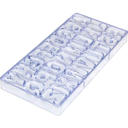 3pcs/lot)Free Shipping Polycarbonate Uppercase Letter Shape Chocolate Mould DIY Baking Mold CC0007