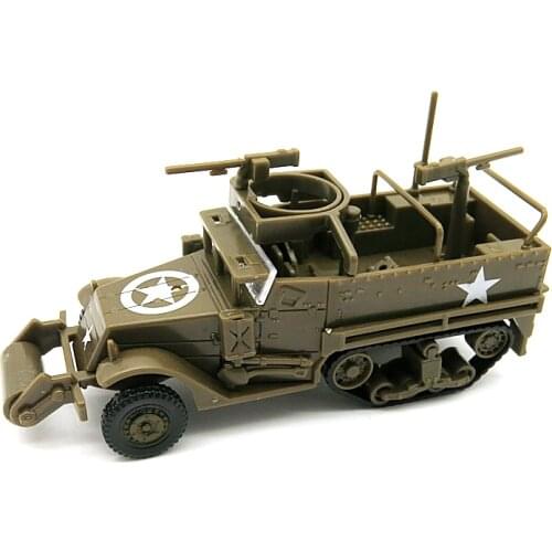 4D M3A1 Semi-tracked Armoured Personnel Carrier 1/72 World War II American Rubber-free Assembly Model Military Chariot Toys