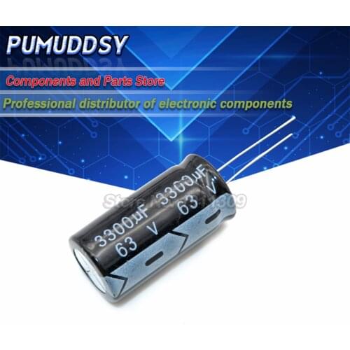 5PCS electrolytic capacitor 63V3300UF 18x35 volume 3300UF 63V 18*35MM