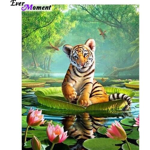 5d diy diamond painting Animal tiger cross stitch Full square Rhinestone diamond Mosaic embroidery European home decor ASF012